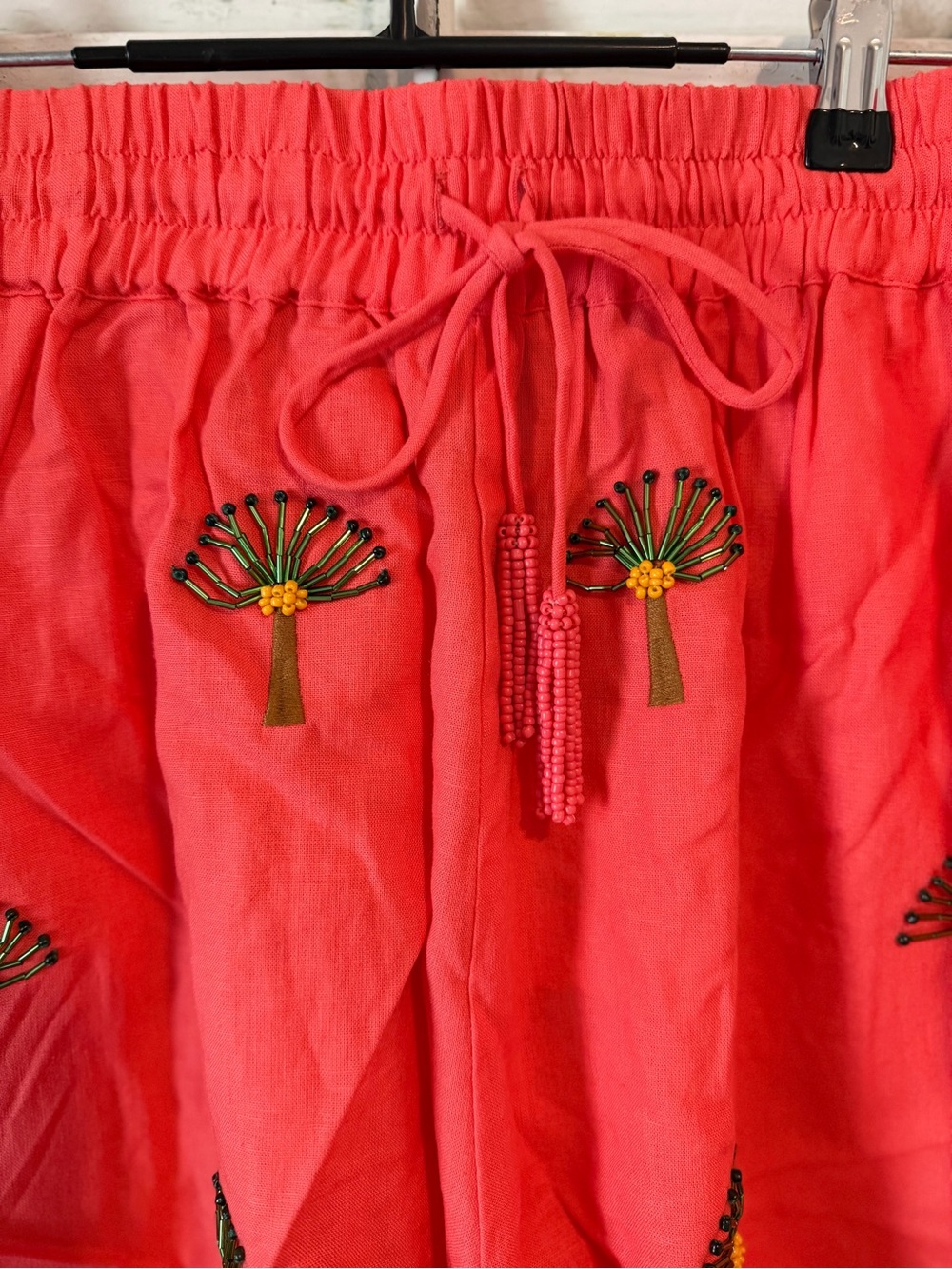 FARM Rio Coral Palm Embroidered Drawstring Shorts - Picture 6 of 8